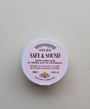 SAFE & SOUND Βάλσαμο ελαιολάδου για την αλλαγή πάνας με υπερικό & χαμομήλι 111elies, 50ml
