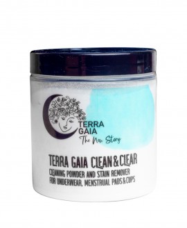 CLEAN&CLEAR Οικολογική Σκόνη καθαρισμού για Κύπελλα & Σερβιέτες περιόδου με απολυμαντικές ιδιότητες, TERRA GAIA 250g από