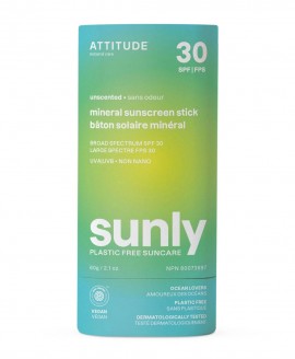 ATTITUDE™ Sunly Mineral Sunscreen Stick SPF30 - Φυσικό Αντηλιακό χωρίς άρωμα, 60g
