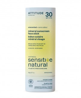 ATTITUDE™ Sunly SENSITIVE Mineral Sunscreen FACE Stick SPF30 - Αντηλιακό Προσώπου με βρώμη, 20g