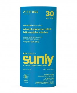 ATTITUDE™ Sunly KIDS Mineral Sunscreen Stick SPF30 - Παιδικό Αντηλιακό χωρίς άρωμα, 60g