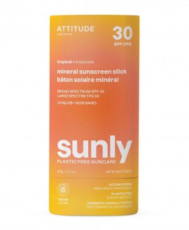ATTITUDE™ Sunly Mineral Sunscreen Stick SPF30 - Φυσικό Αντηλιακό Tropical, 60g	