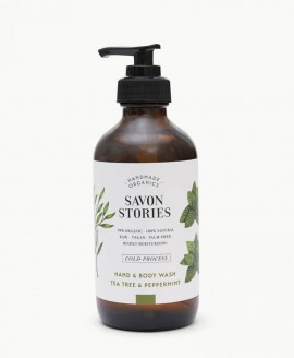Βιολογικό & 100% Φυσικό Υγρό Σαπούνι Ελαιολάδου SAVON STORIES 240ml - Tea Tree & Pepermint
