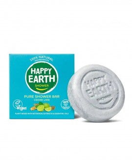 Στερεό Αφρόλουτρο μπάρα 100% Φυσικό HAPPY EARTH 90g - Cedar & Lime